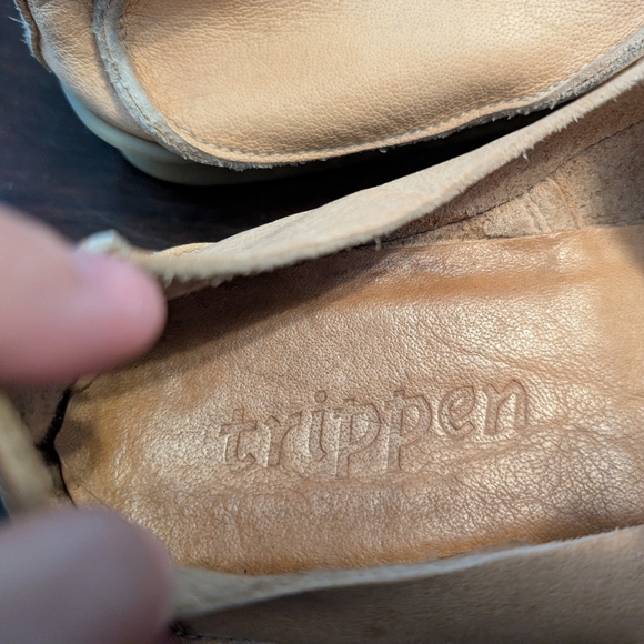 Trippen Tan Leather Women's Mary Jane Moccasins. Size 42/11.5, Made In Germany - Picture 2 of 9